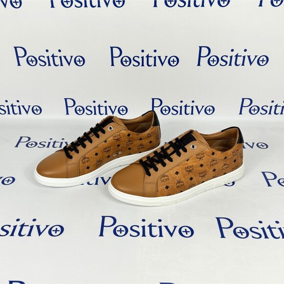 MCM Mens Terrain Derby Visetos Cognac Low Top Sneakers US 10 EU 43 - Picture 2 of 6